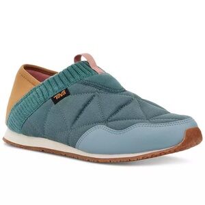 Teva Quilted Slip-On Shoes - Teal and Camel